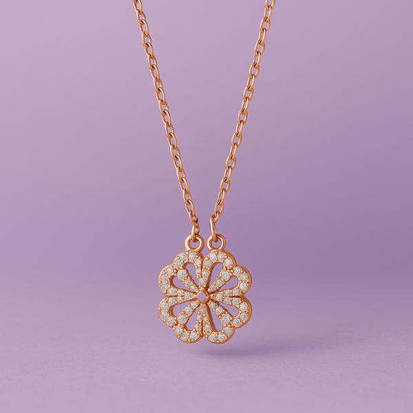 Four Heart Magnet Pendant – Rose Gold Elegance