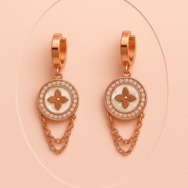 Fleur Charm Anti-Tarnish Chain Earrings