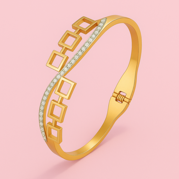 Geometric Charm Gold-Tone Bracelet