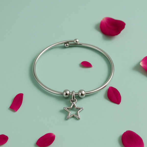 Elegant Star Charm Silver Bracelet