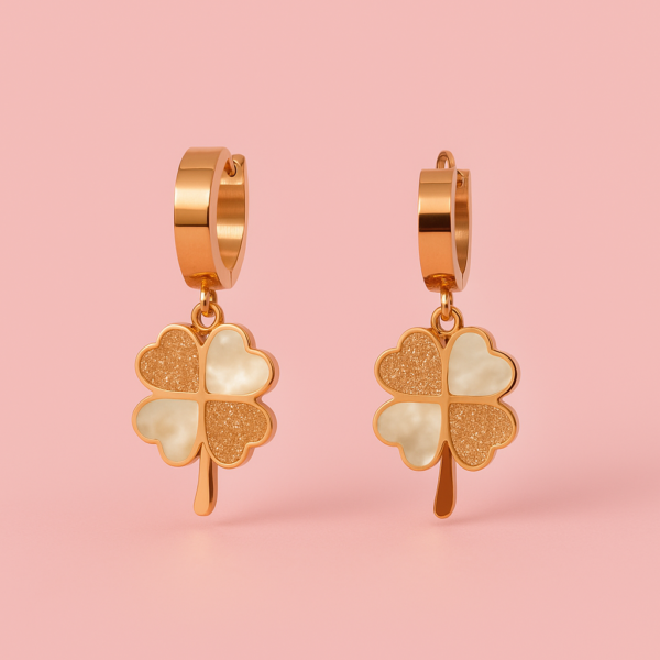 Anti-Tarnish Mother of Pearl Clover Earrings