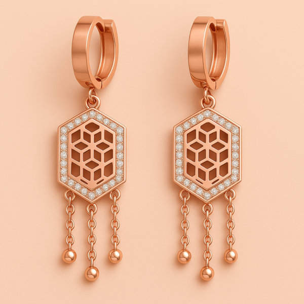 Anti-Tarnish Geometric Dangle Earrings