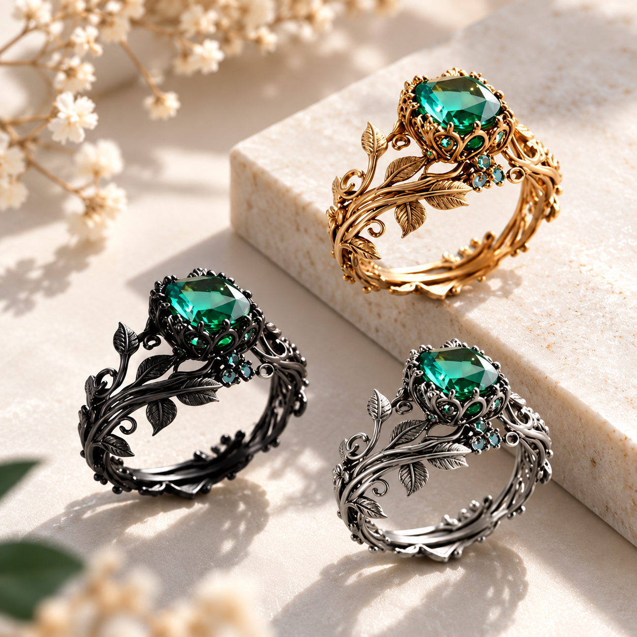 Vintage Green Stone Ring for Men & Women | Ayla Ring - Image 6