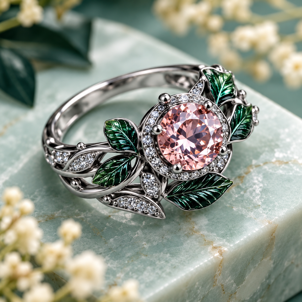 Vintage Pink Stone Ring for Men & Women | Kaia Ring - Image 7