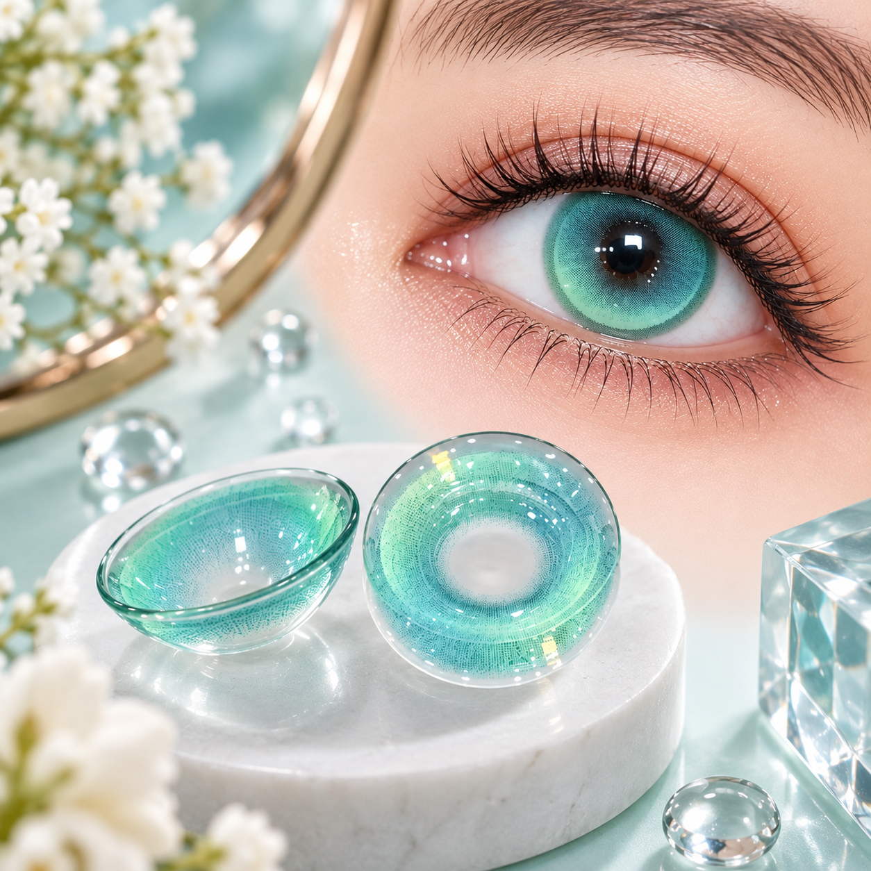 Mint Aqua Contact Lens - Image 4