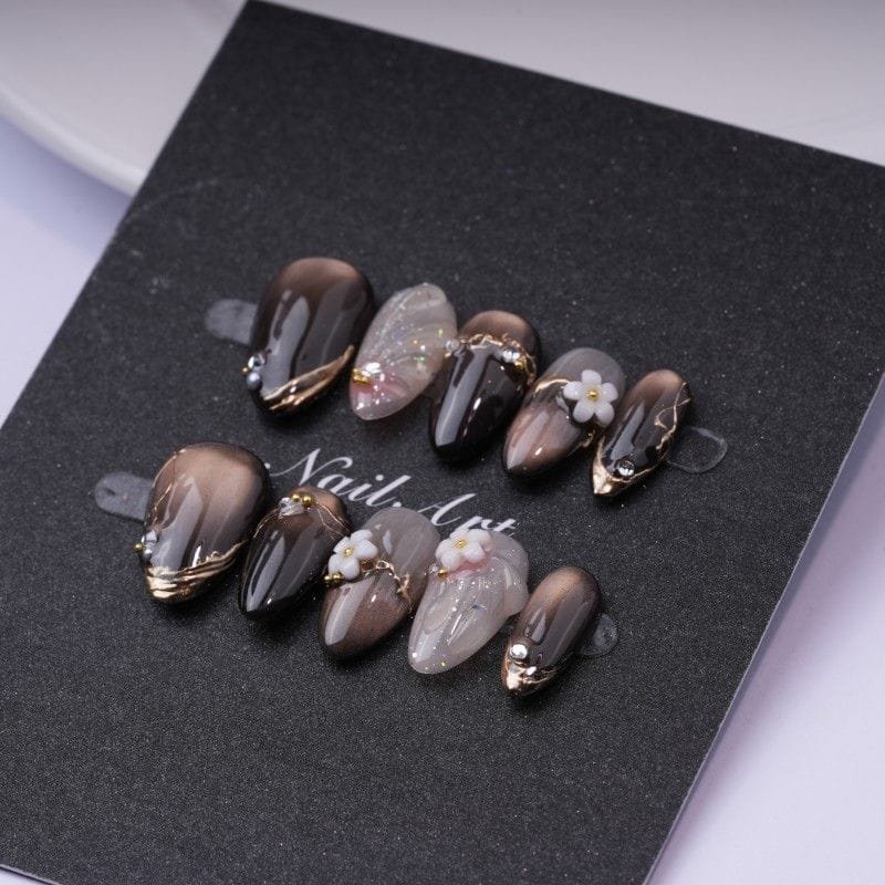 Alternative view of Midnight Blossom Luxe Press-On Nail Extensions