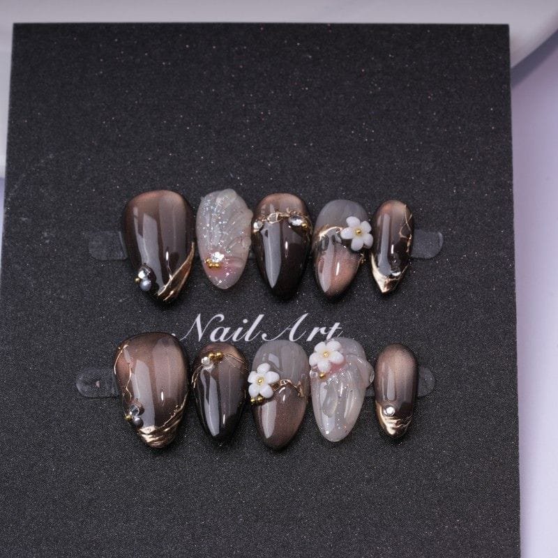 Midnight Blossom Luxe Press-On Nail Extensions - Image 5