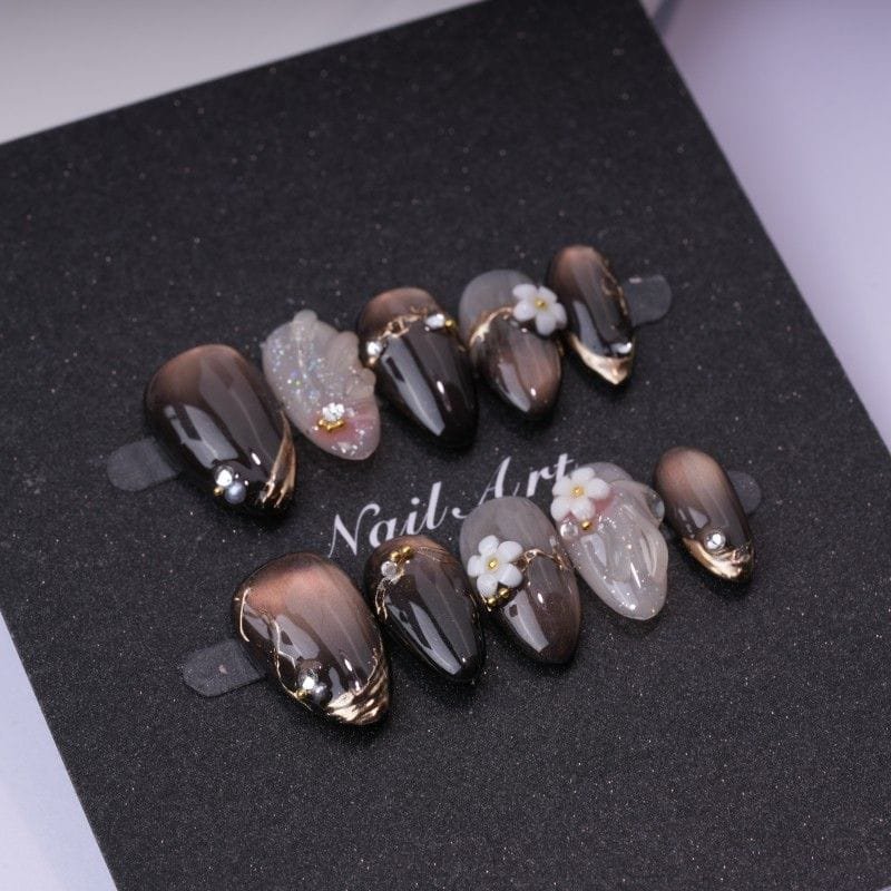 Midnight Blossom Luxe Press-On Nail Extensions - Image 4