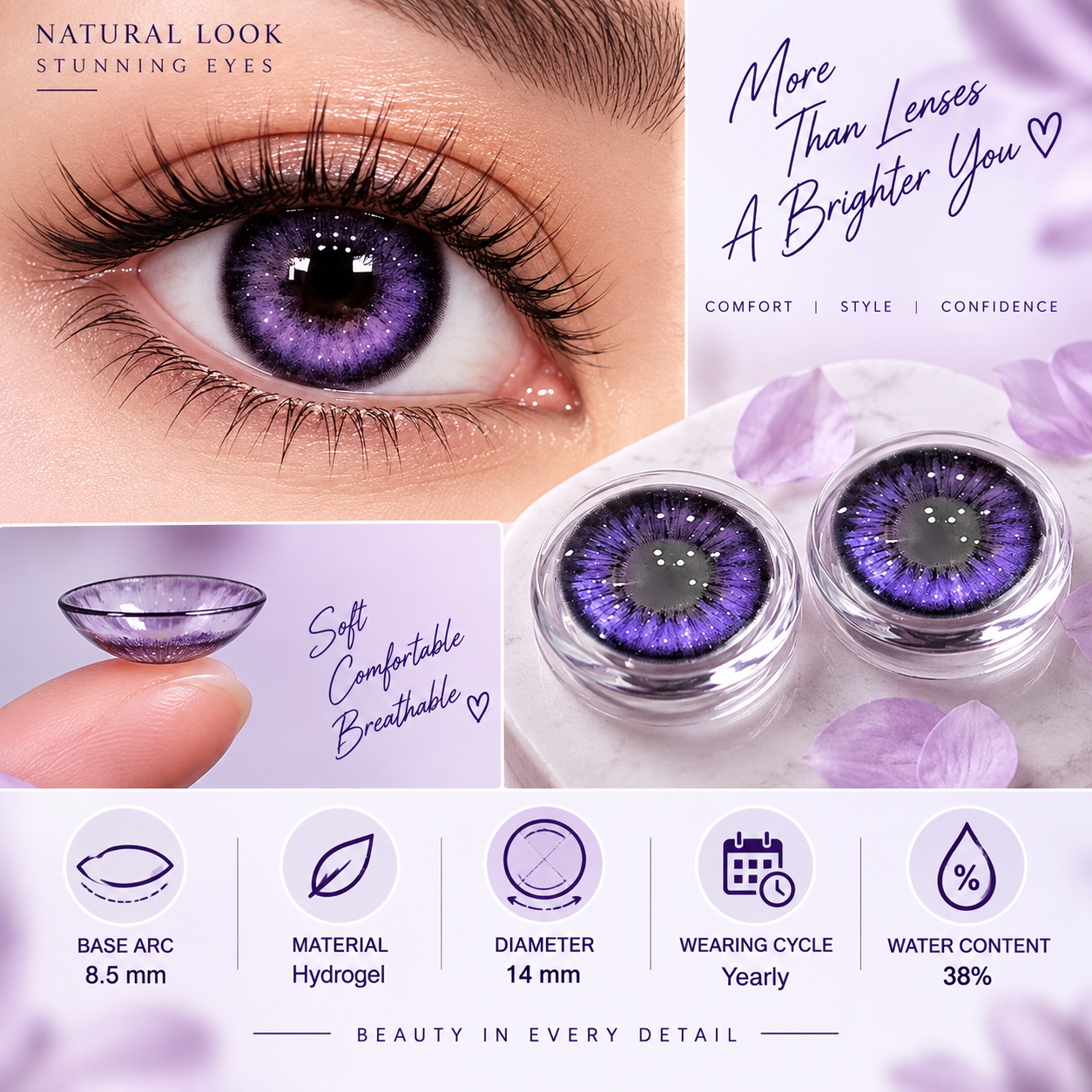 Mystic Purple Color Contact Lenses - Image 3