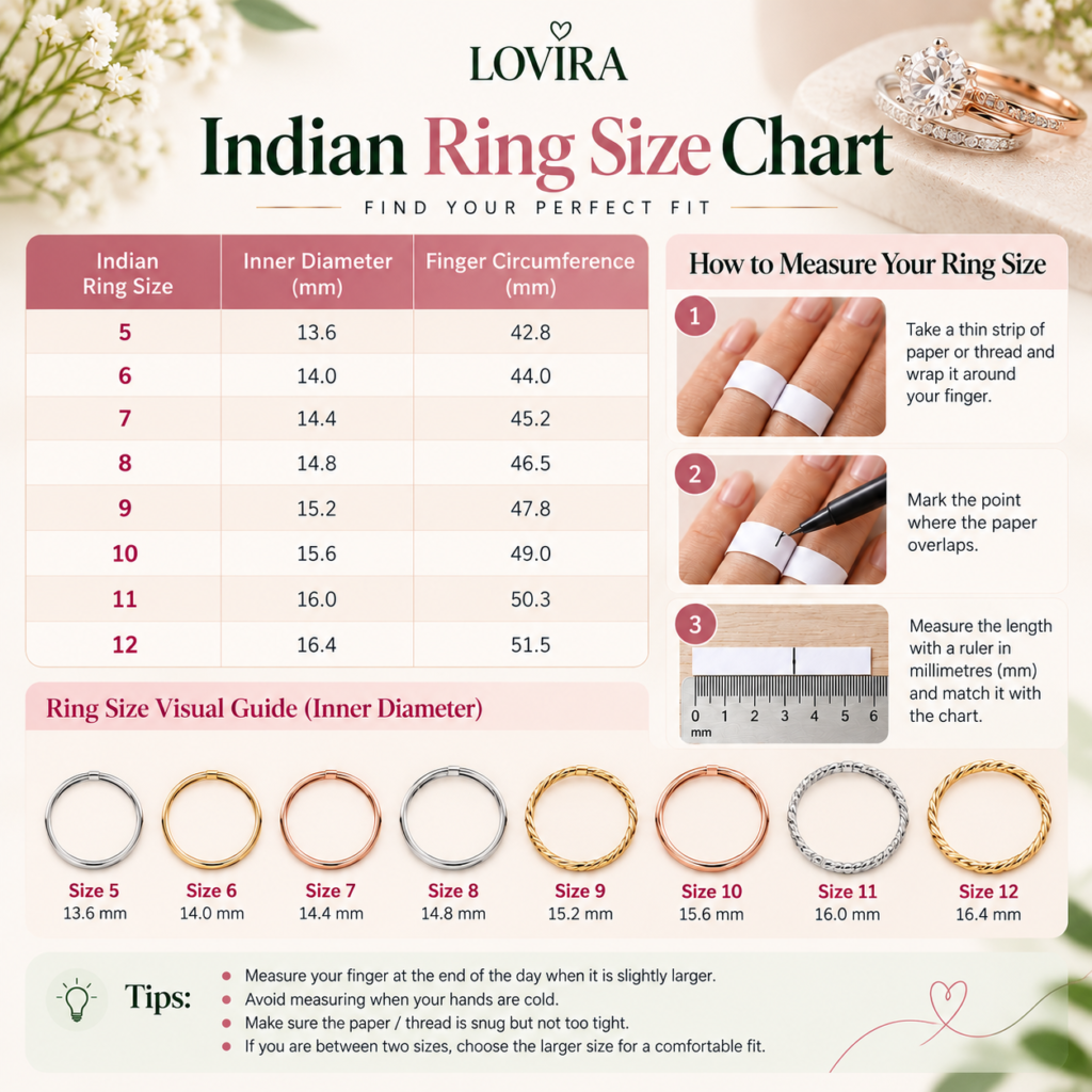Lovira Indian Ring Size Chart lovira