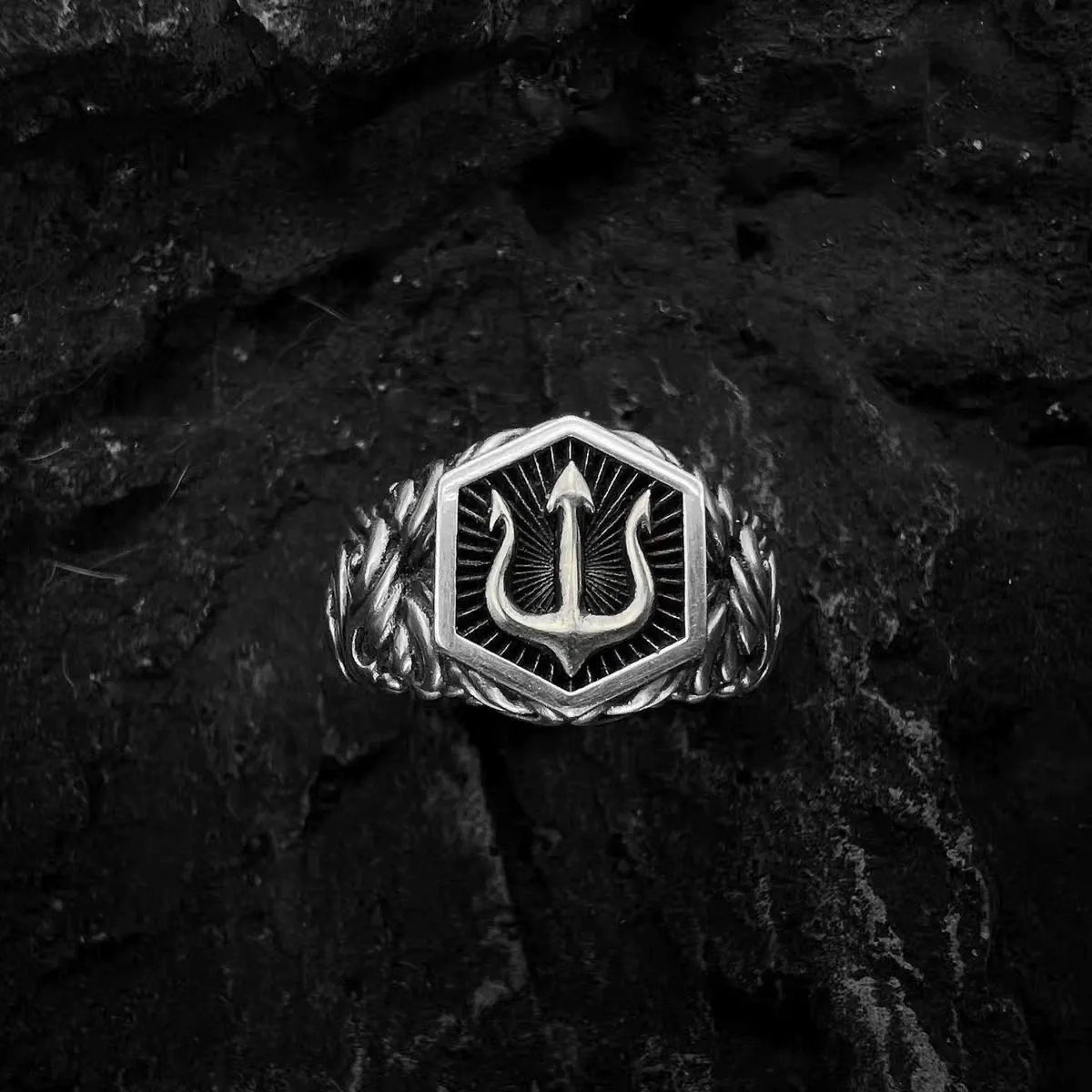 Mahadev Silver-Tone Trishul Ring for Men & Women | Shiva Statement Ring