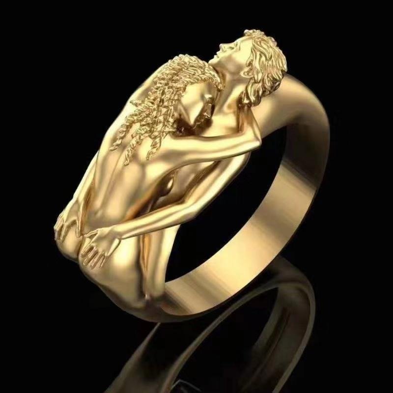Alternative view of Golden Embrace Sculptural Ring for Men & Women