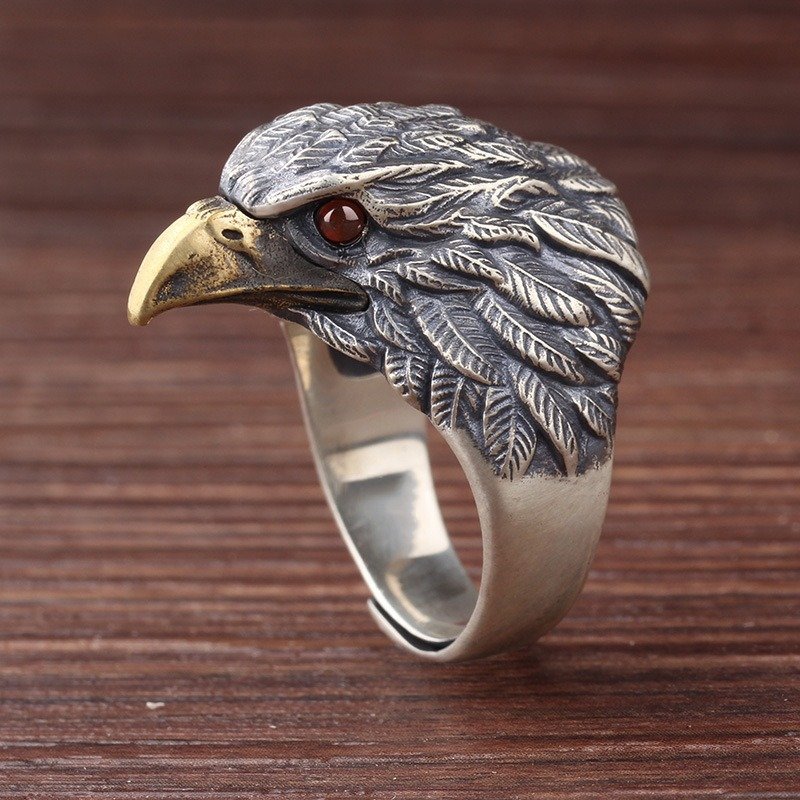 Vintage Eagle Head Ring for Men