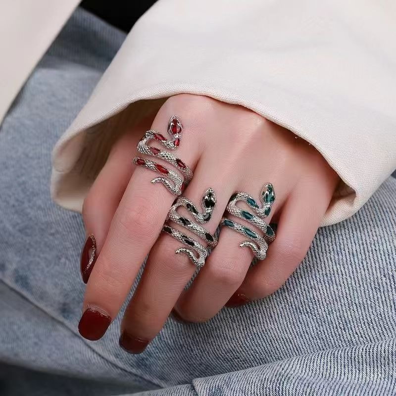 Vintage Crystal Snake Wrap Statement Ring for Men & Women - Image 7