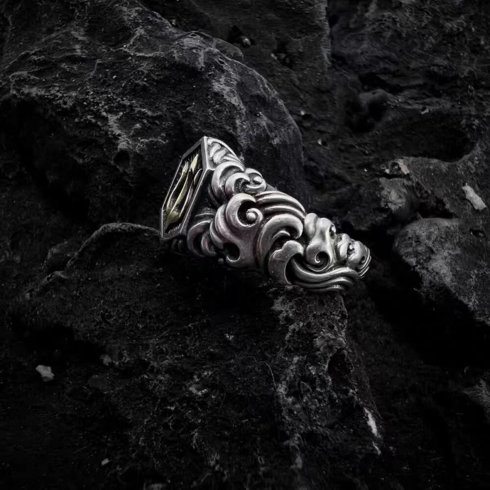 Alternative view of Mahadev Silver-Tone Trishul Ring for Men & Women | Shiva Statement Ring