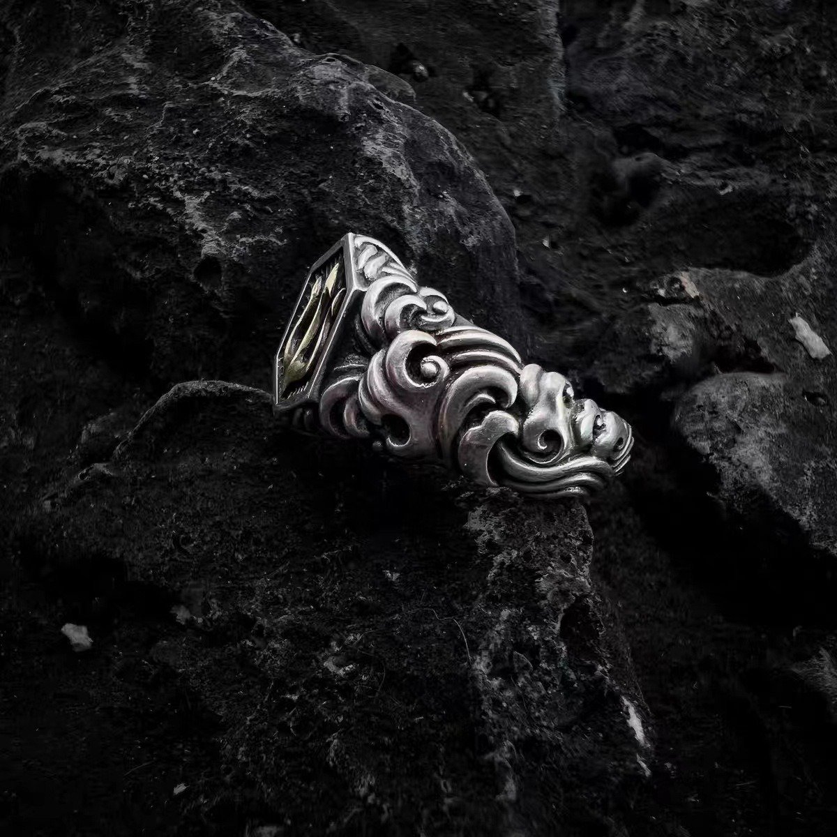 Mahadev Silver-Tone Trishul Ring for Men & Women | Shiva Statement Ring - Image 2