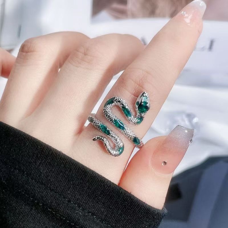 Vintage Crystal Snake Wrap Statement Ring for Men & Women - Image 6