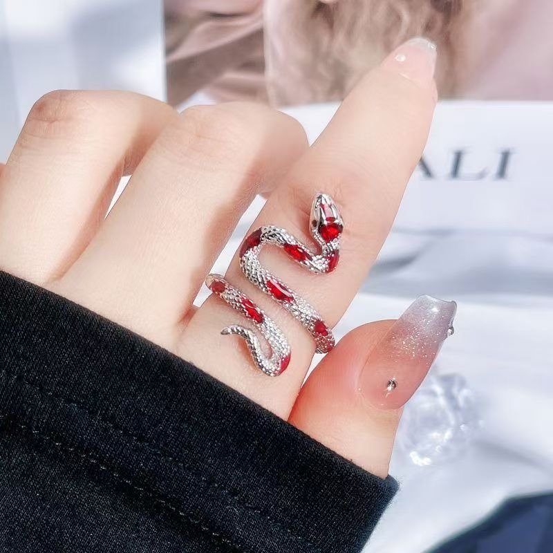 Vintage Crystal Snake Wrap Statement Ring for Men & Women