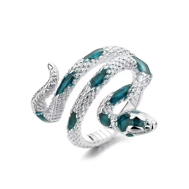 Alternative view of Vintage Crystal Snake Wrap Statement Ring for Men & Women