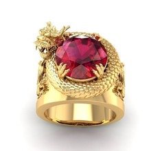 Golden Dragon Ruby Ring for Men - Image 6