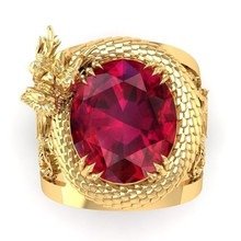 Golden Dragon Ruby Ring for Men - Image 5