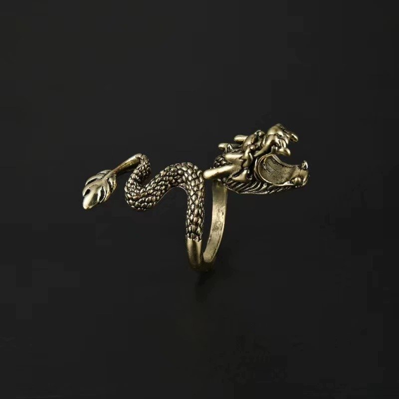 Alternative view of Vintage Serpent Dragon Wrap Ring for Men & Women